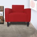 Conjunto 2 Poltronas Estofadas Para Clínica Leticia Slim Corano Vermelho - LM DECOR