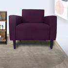 Conjunto 2 Poltronas Estofadas Para Clínica Leticia Slim Suede Roxo - LM DECOR