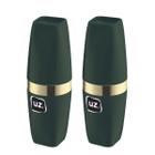 Conjunto 2 Porta Escova Slim com Tampa Verde com Dourado UZ