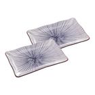 Conjunto 2 Pratos De Porcelana Molho Shoyu Tarê Hot Holl Japonesa 20cm x 12cm