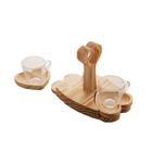 Conjunto 2 Xícaras Café c/pires E Suporte Madeira Pinus 75ml - WoodArt