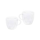 Conjunto 2 Xicaras Café Vidro Parede Dupla Resistente a Calor Lyor Hibisco 75ml