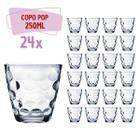 Conjunto 24 Copo de Vidro Transparente Bangkok 250ML Redondo - WELLMIX