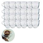 Conjunto 24 Xicaras Chique 150ML Para Cha Cafe Vidro Resistente