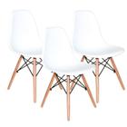 Conjunto 3 Cadeiras Charles Eames Eiffel Concha Fixa - Branca