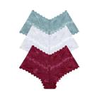 Conjunto 3 Calcinhas Boyshorts Renda Cintura Baixa - Floral