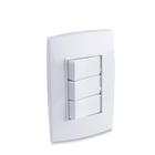 Conjunto 3 Interruptores Simples 4X2 10A 250V Branco Rubi - Force Line