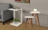 Conjunto 3 Mesa Cabeceira Apoio Sala Lateral Linda Off White