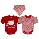 Conjunto 3 peça Menina bebe infantil Gatinho