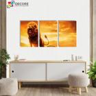 Conjunto 3 Peças 40x60 Quadros Decorativos Leão Por Do Sol