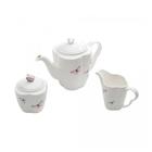 Conjunto 3 Peças de Porcelana de Café Borboletas Branco - Wolff