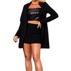 Conjunto Max Blazer Alfaiataria Xadrez S.M.R Cropped E Short Saia - Quest  Moda Net