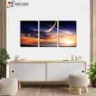 Conjunto 3 Peças Quadros Decorativos Por Do Sol Universo Céu