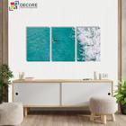 Conjunto 3 Peças Quadros Decorativos Surfista Mar Praia Surf