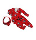 Conjunto 3 peças Trator Vermelho + Bandana Tam. M