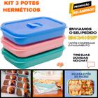 Conjunto 3 Potes Herméticos com Tampa Transparente Ideal para Microondas 500ml - Dup