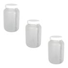 Conjunto 3 Potes Para Mantimentos Vidro Jateado 3,2L Branco