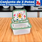 Conjunto 3 Potes Plásticos Mantimento Freezer Jaguar PMG