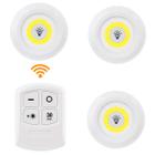 Conjunto 3 Spots Led Luminária Sem Fio + Controle Remoto