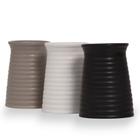 Conjunto 3 Vasos Em Cerâmica Cachepot Branco Preto Cinza