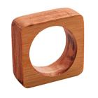 Conjunto 4 anéis para guardanapos madeira quadrado liptus 9x2cm