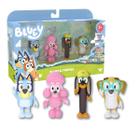 Conjunto 4 Bonecos Colecionáveis 6cm Bluey e Amigos -Candide