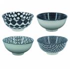 Conjunto 4 Bowl Tigela Cumbuca Cereais Molhos Brancos e Pretos