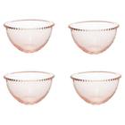 Conjunto 4 bowls cristal de chumbo pearl rosa 13x8cm wolff