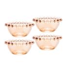 Conjunto 4 bowls cristal pearl âmbar 8,5 cm wolff