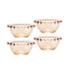 Conjunto 4 Bowls Pearl de Cristal Âmbar 9cm 28230 Wolff