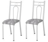 Conjunto 4 Cadeiras América 023 Cromo Branco - Artefamol