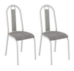 Conjunto 4 Cadeiras América 058 Cromo Branco - Artefamol