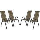 Conjunto 4 Cadeiras Canadá, Artesanal, para Área, Varanda, Edícula, Fibra cor Pequi - PANERO 08 - Panero Móveis