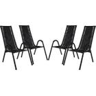 Conjunto 4 Cadeiras Canadá, Artesanal, para Área, Varanda, Edícula, Fibra cor Preto - PANERO 06 - Panero Móveis