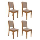 Conjunto 4 Cadeiras Carol Ipê/Marrom - PR Móveis