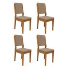 Conjunto 4 Cadeiras Carol Ipê/Marrom Rosê - PR Móveis