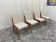 Conjunto 4 Cadeiras de Jantar Areia Tela Al Rose Mona