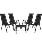 Conjunto 4 Cadeiras e Mesa de centro Canadá, para área, edícula, fibra sintética - PANERO04