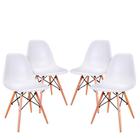 Conjunto 4 Cadeiras Eames Eiffel com pés de madeira - Branco