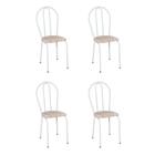 Conjunto 4 Cadeiras Hécate Branco e Rattan