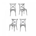 Conjunto 4 Cadeiras Madeira Maciça Tauari Cross Laquado X Texas Gamma Móveis
