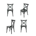 Conjunto 4 Cadeiras Madeira Maciça Tauari Cross Laquado X Texas Gamma Móveis