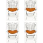 Conjunto 4 Cadeiras para cozinha Bertoia Cromada assento cor cobre aço maciço