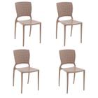 Conjunto 4 Cadeiras Plástico Polipropileno e Fibra de Vidro Safira - Tramontina