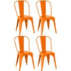 Conjunto 4 Cadeiras Tolix Iron - Design - Laranja