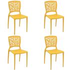 Conjunto 4 Cadeiras Tramontina Joana em Polipropileno e Fibra de Vidro Amarela 92058000