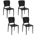 Conjunto 4 Cadeiras Tramontina Safira Summa em Polipropileno e Fibra de Vidro Preta