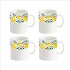 Conjunto 4 Canecas Chá Cerâmica Alice 318Ml Amarelo