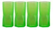 Conjunto 4 copos para agua e suco rombus 465ml neon verde - Globimport