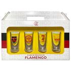 Conjunto 4 Copos Vidro Long Drink Flamengo Mengao - Historia 300ml Licenciado